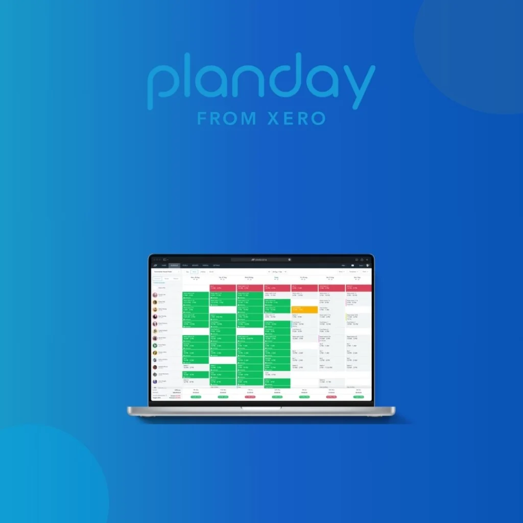 Planday software with logo