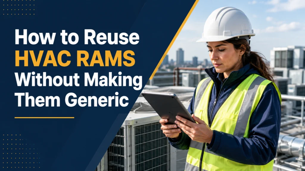 Engineer with a tablet on a rooftop: how to reuse HVAC RAMS without making them generic