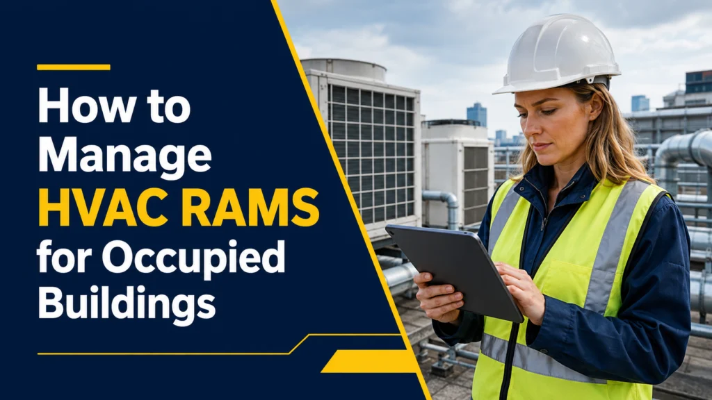 Engineer with a tablet among rooftop HVAC units: how to manage HVAC RAMS for occupied buildings