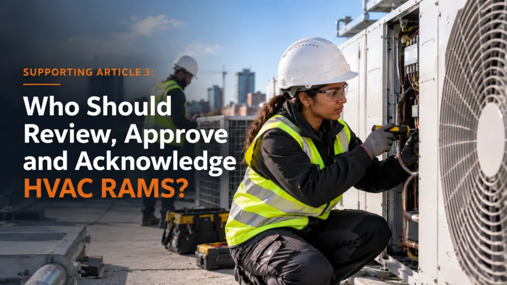 Engineer working on an air-conditioning unit: who should review, approve and acknowledge HVAC RAMS?