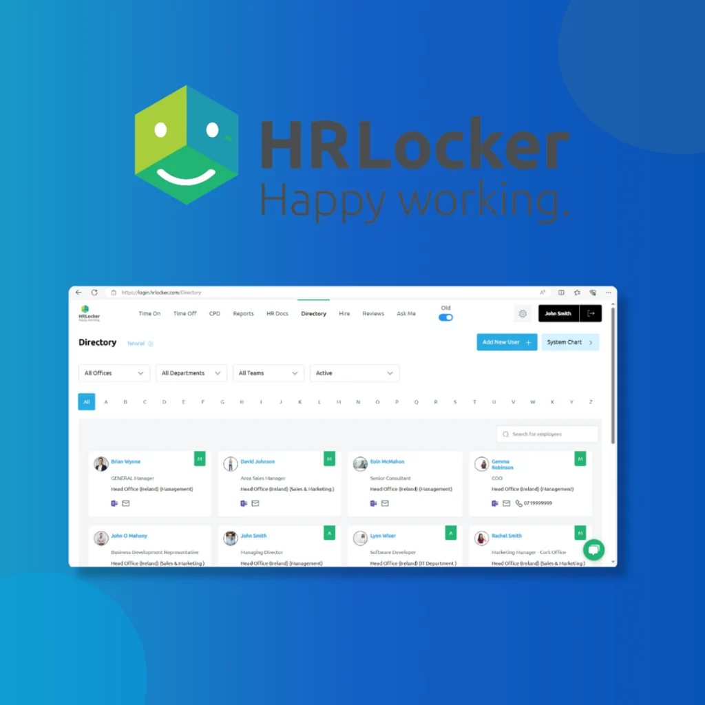 HRLocker logo above its staff directory