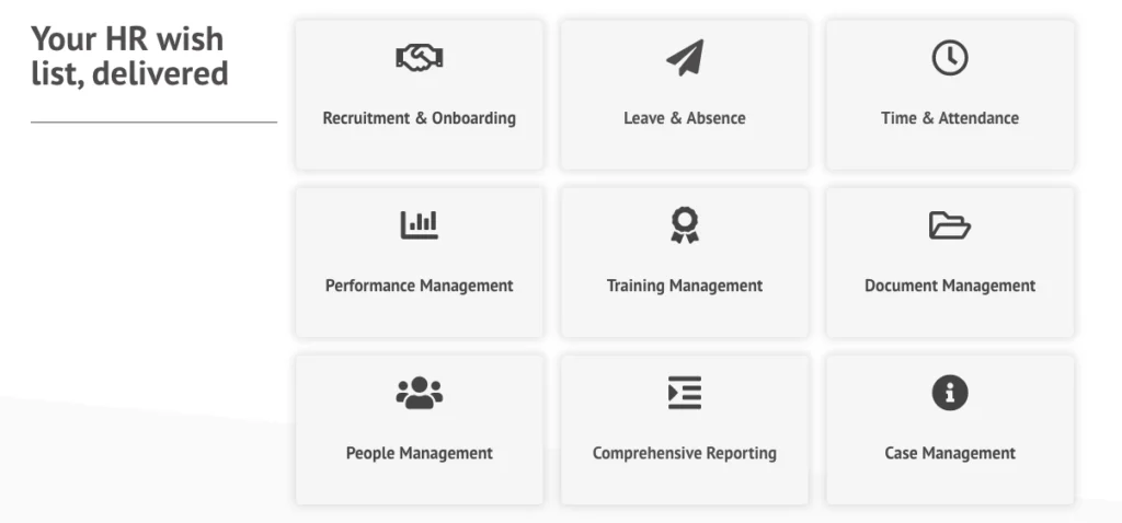 Your HR wish list, delivered: grid of Evalu-8 HR modules