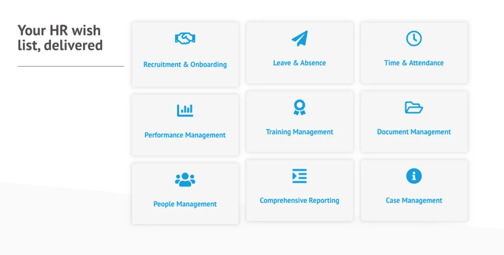 Your HR wish list, delivered: grid of Evalu-8 HR modules
