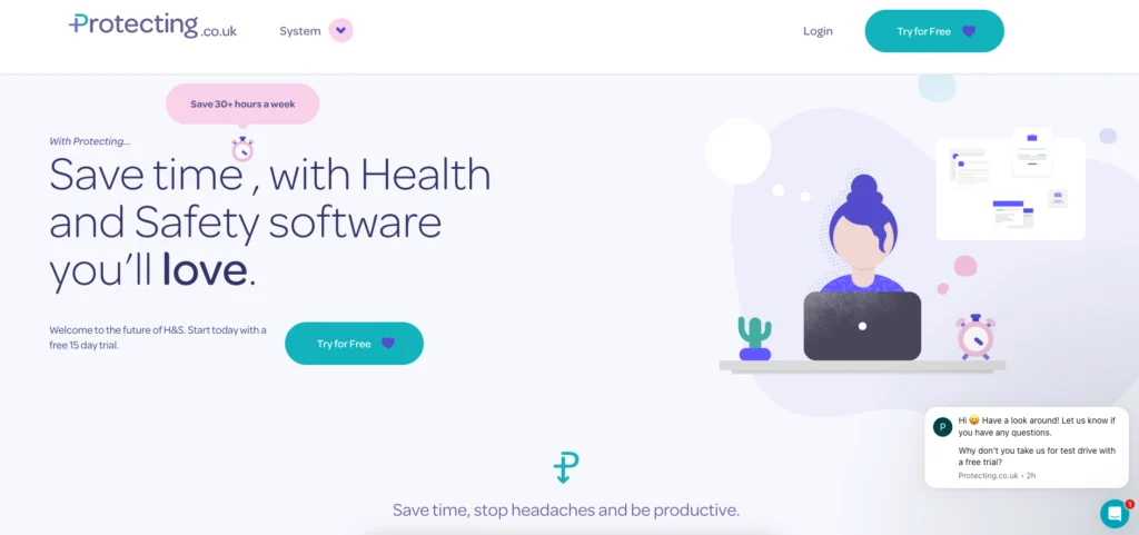 Protecting home page: save time with health and safety software you'll love