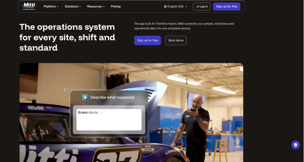 Mitti by SafetyCulture home page: the operations system for every site, shift and standard