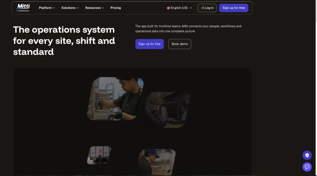 Mitti home page: the operations system for every site, shift and standard